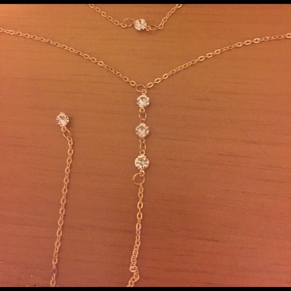 Back Drop Reverse Necklace / Body Chain Gold - Picture 6 of 7