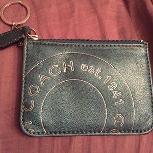 Coach card holder keychain