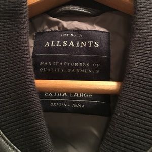 All saints leather bomber jacket