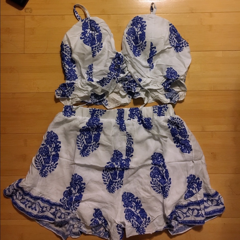 Paisley two piece romper