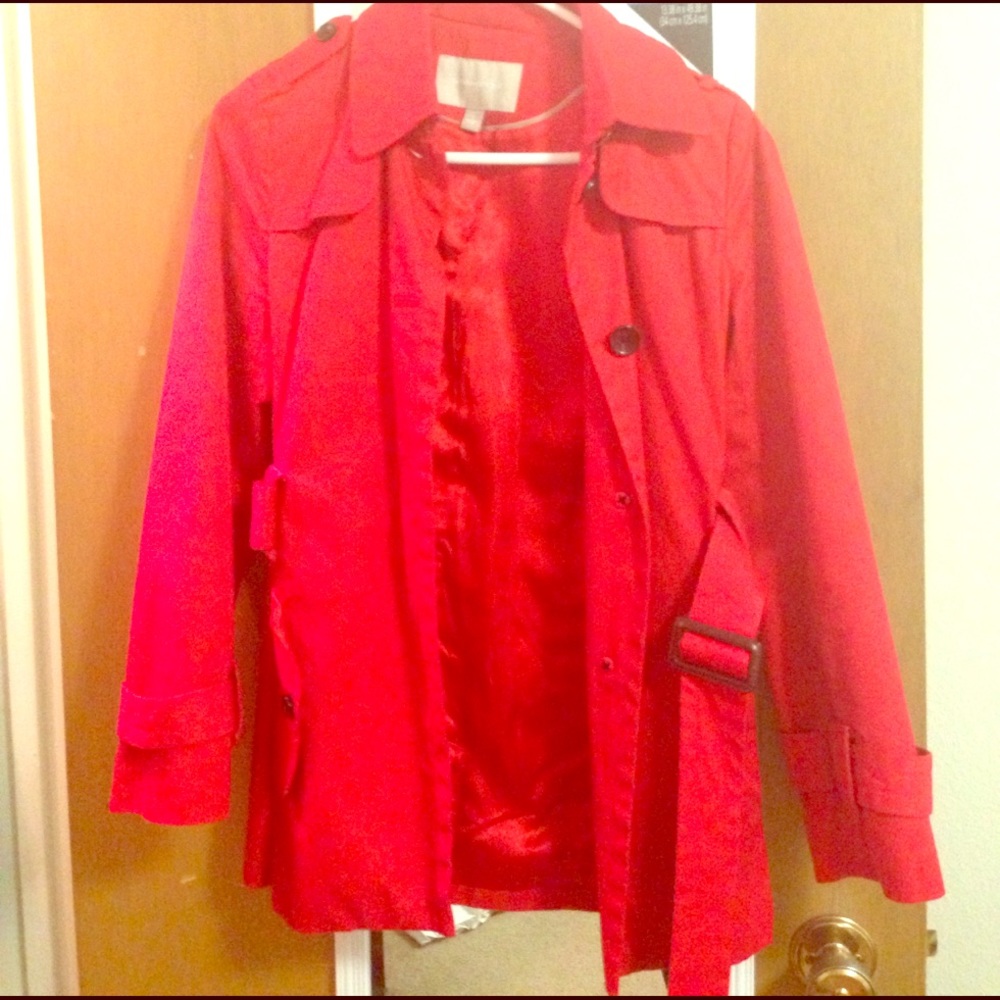 Red banana republic trench coat