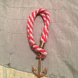 Gold anchor rope bracelet