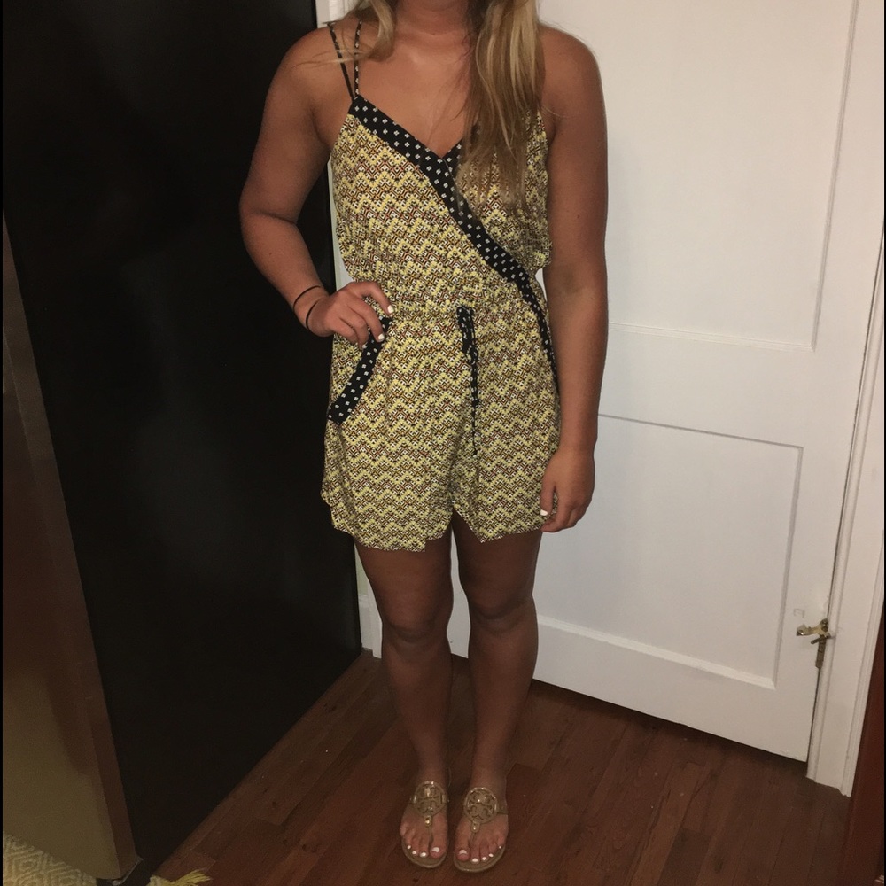Target romper with crisscross back