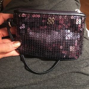 Coach navy blue wristlet