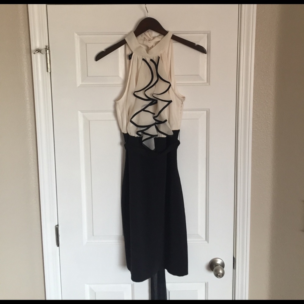 Black and off white dress