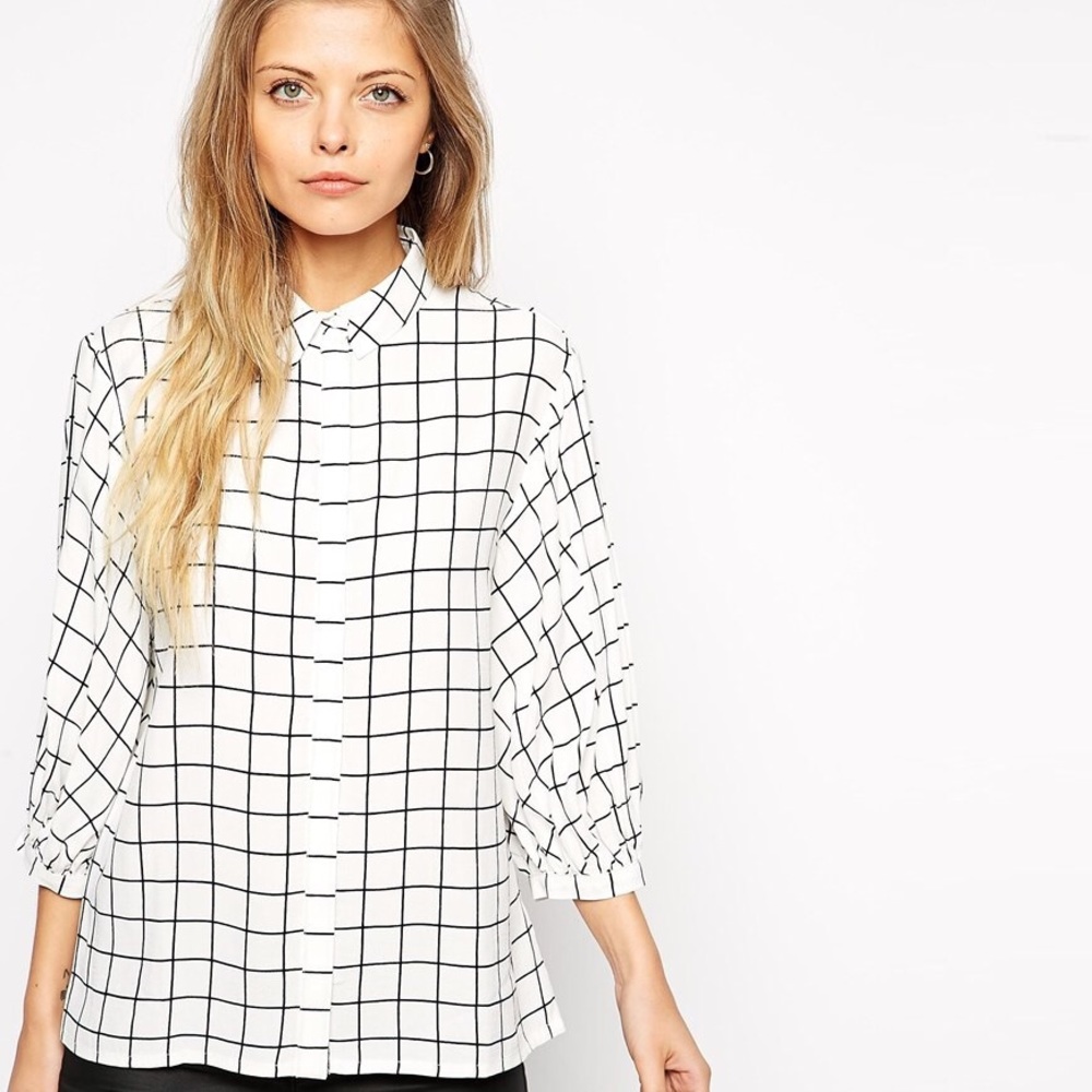 ASOS Blouse in Grid Print
