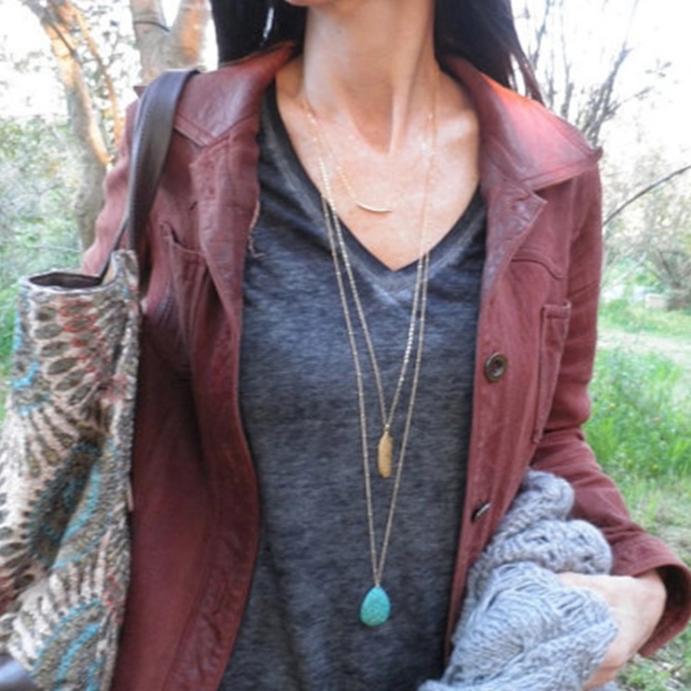 Long Layered Turquoise Necklace