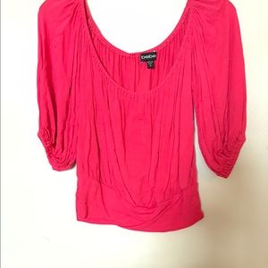 Medium Bebe hot pink cropped top