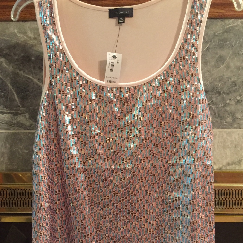 NWT The Limited Pastel Sequin Sleeveless Top