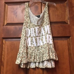 graphic floral tank top