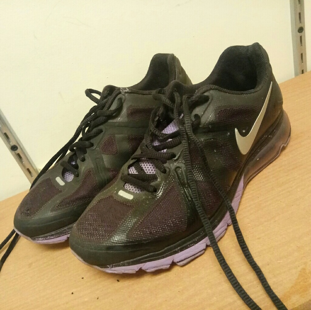 Nike black and purple air max