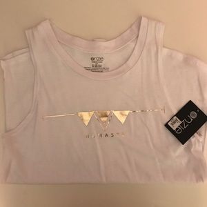 NWT Namaste tank top white and gold foil 😌
