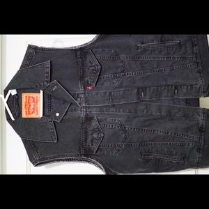 Men's medium denim trucker jacket black Levi's