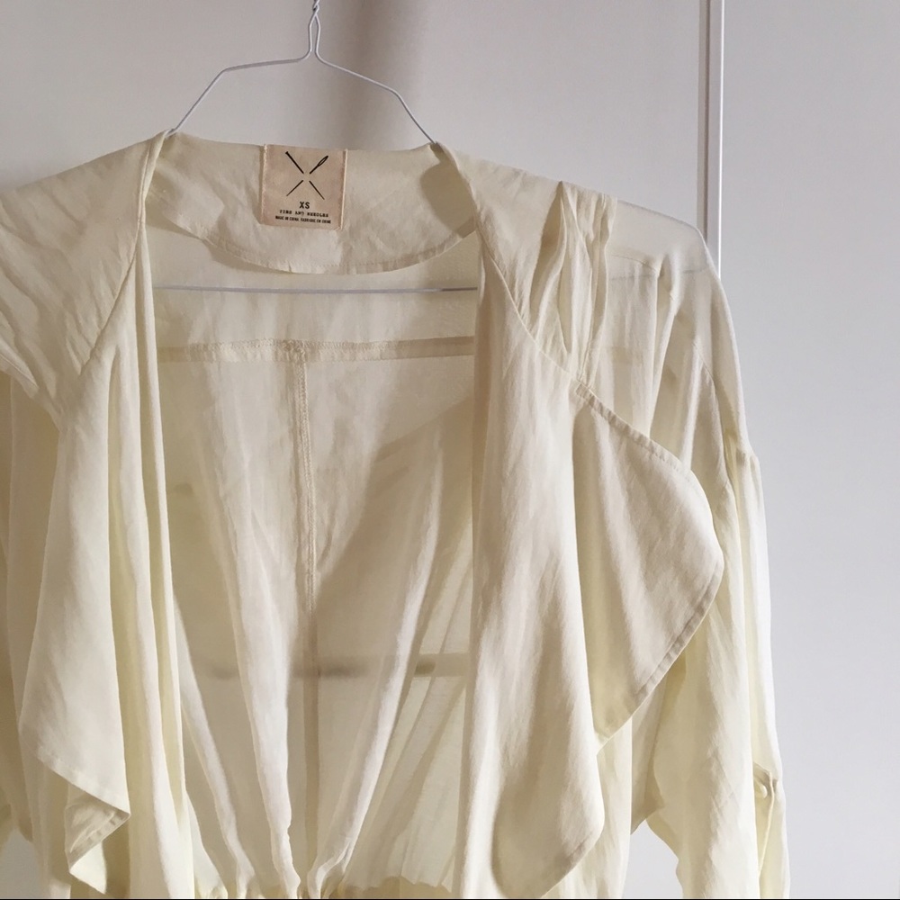 Pins and Needles Cream Flowy Cardigan