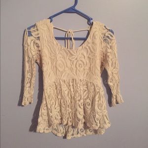 Flowy lace white top