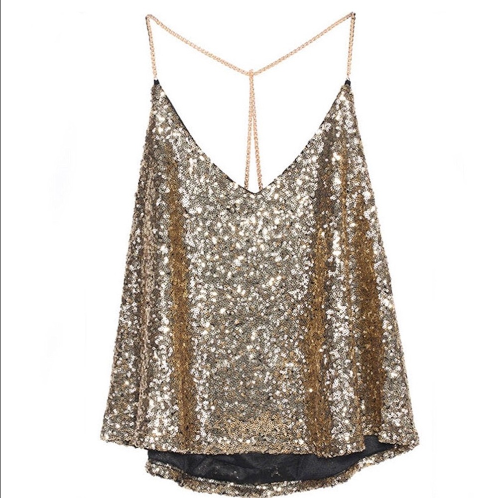 Gold Sequin Tank