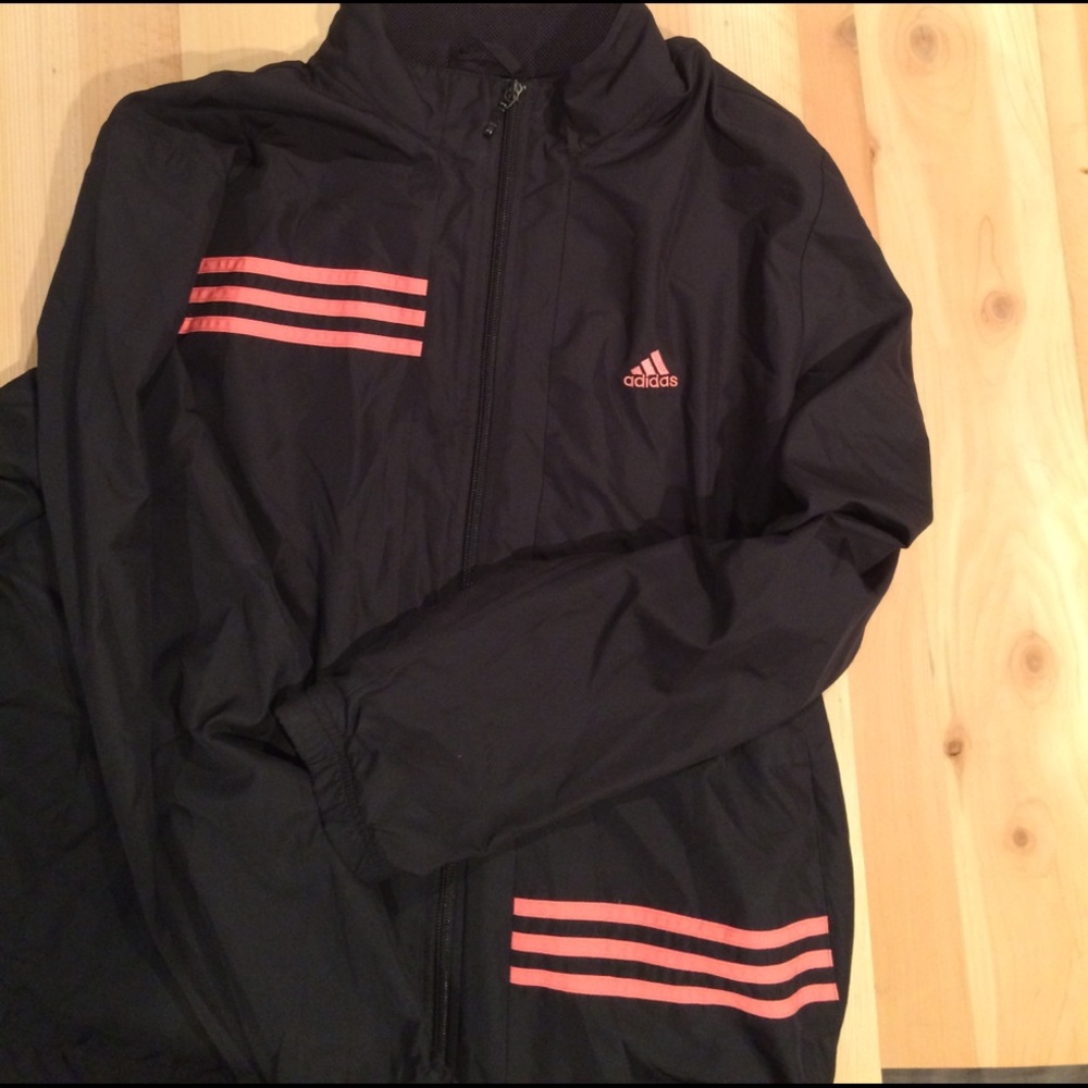Adidas woman's size xl windbreaker black/pink