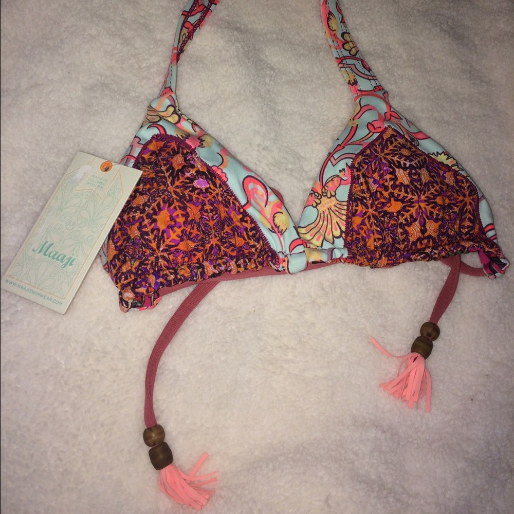 Maaji reversible halter triangle bikini top
