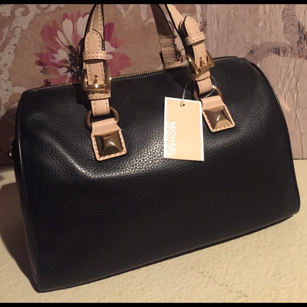 Michael Kors Grayson Leather Satchel Black