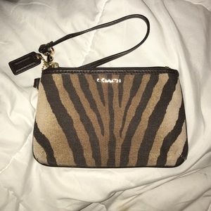 Coach Zebra/Animal Print Madison Small Wristlet