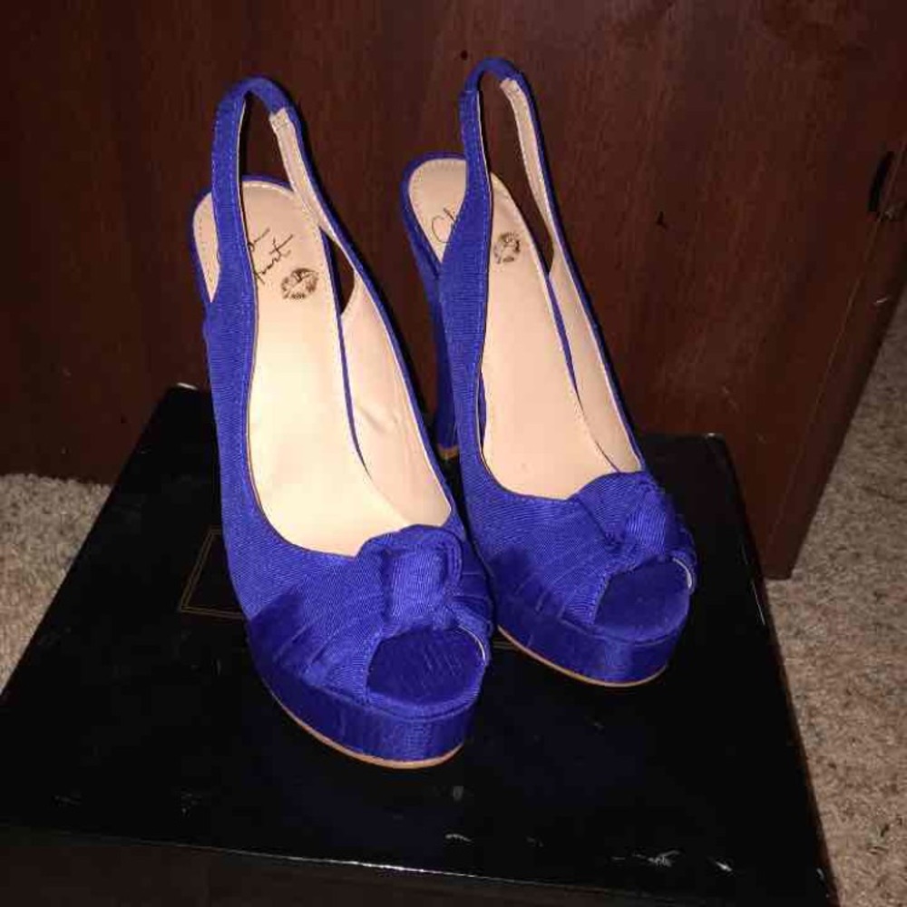 Colin Stuart Blue Slingback Heels