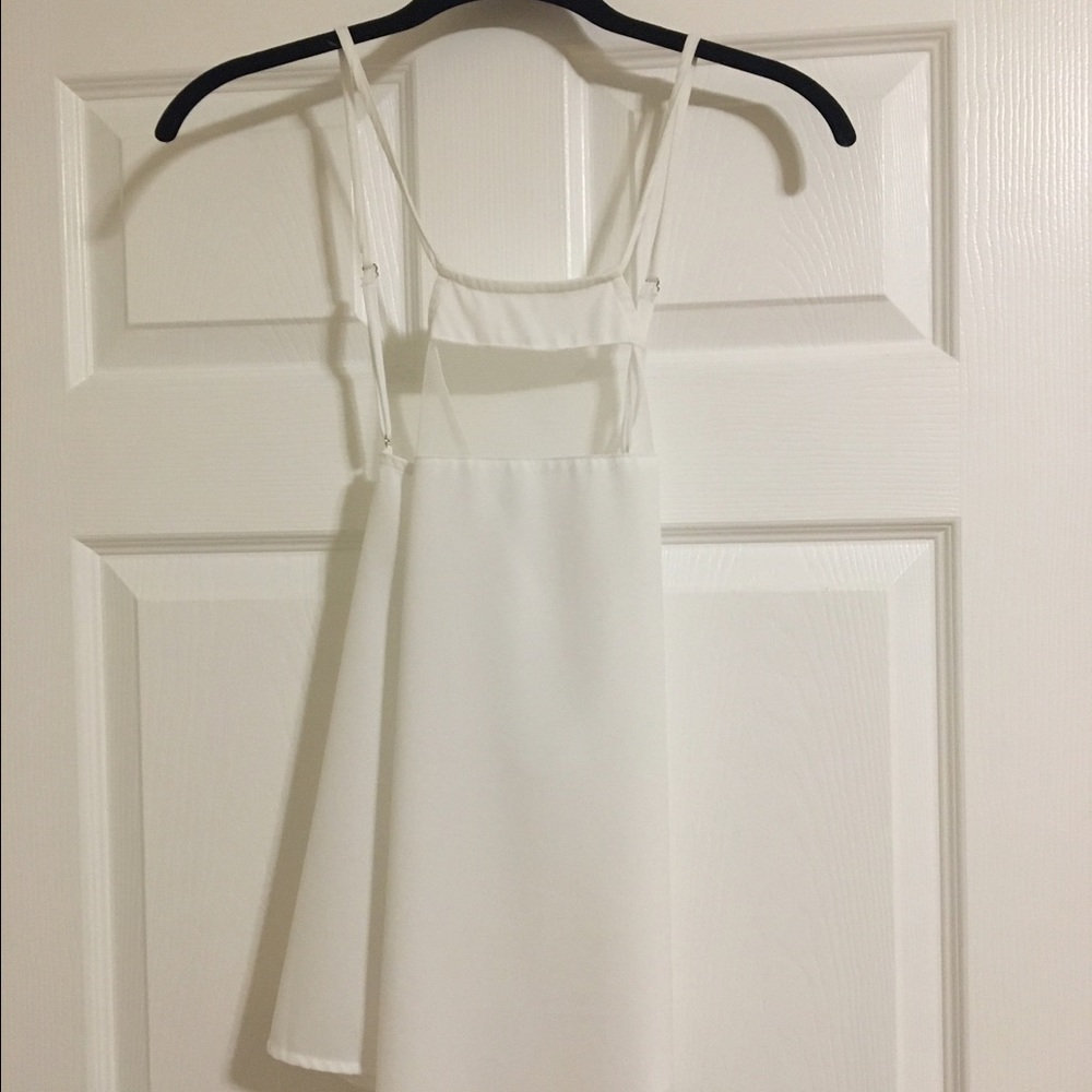 Tobi white tank top with mesh panel