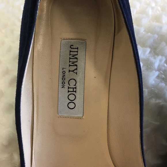 •SOLD• Jimmy Choo Blue Suede Kitten Heels EU 40.5 - Picture 4 of 8