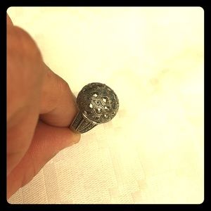 Vintage marquesite sterling  .925 locket ring