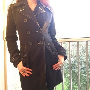 Banana Republic Black Trench Coat XS