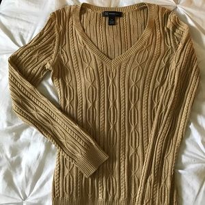 I.N.C Cable Knit sweater, gold, subtle sparkle,