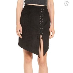 🎉HP🎉Nordstrom Lace-Up Faux Suede Miniskirt