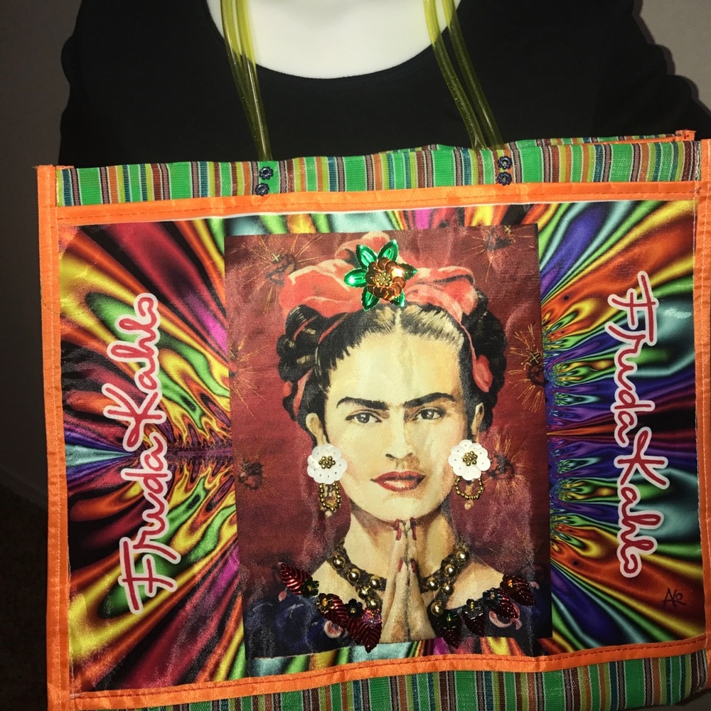 3-D Art Frida Kahlo shopping bag