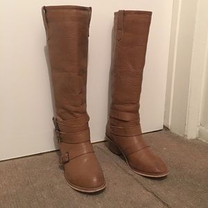Taupe knee-high boots