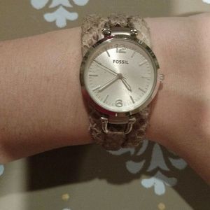 Fossil Georgia Python Print Leather Ladies Watch