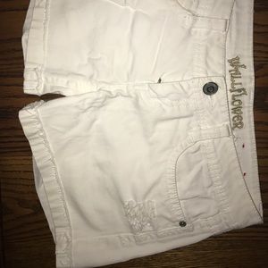 Size 5 white jean shorts