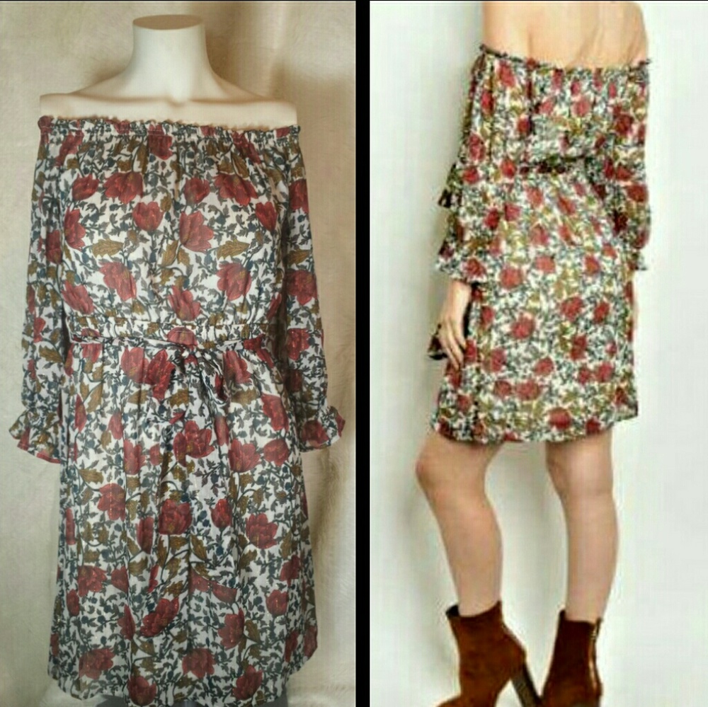 Flying Tomato Off Shoulder Floral Dress Small - Picture 5 of 6