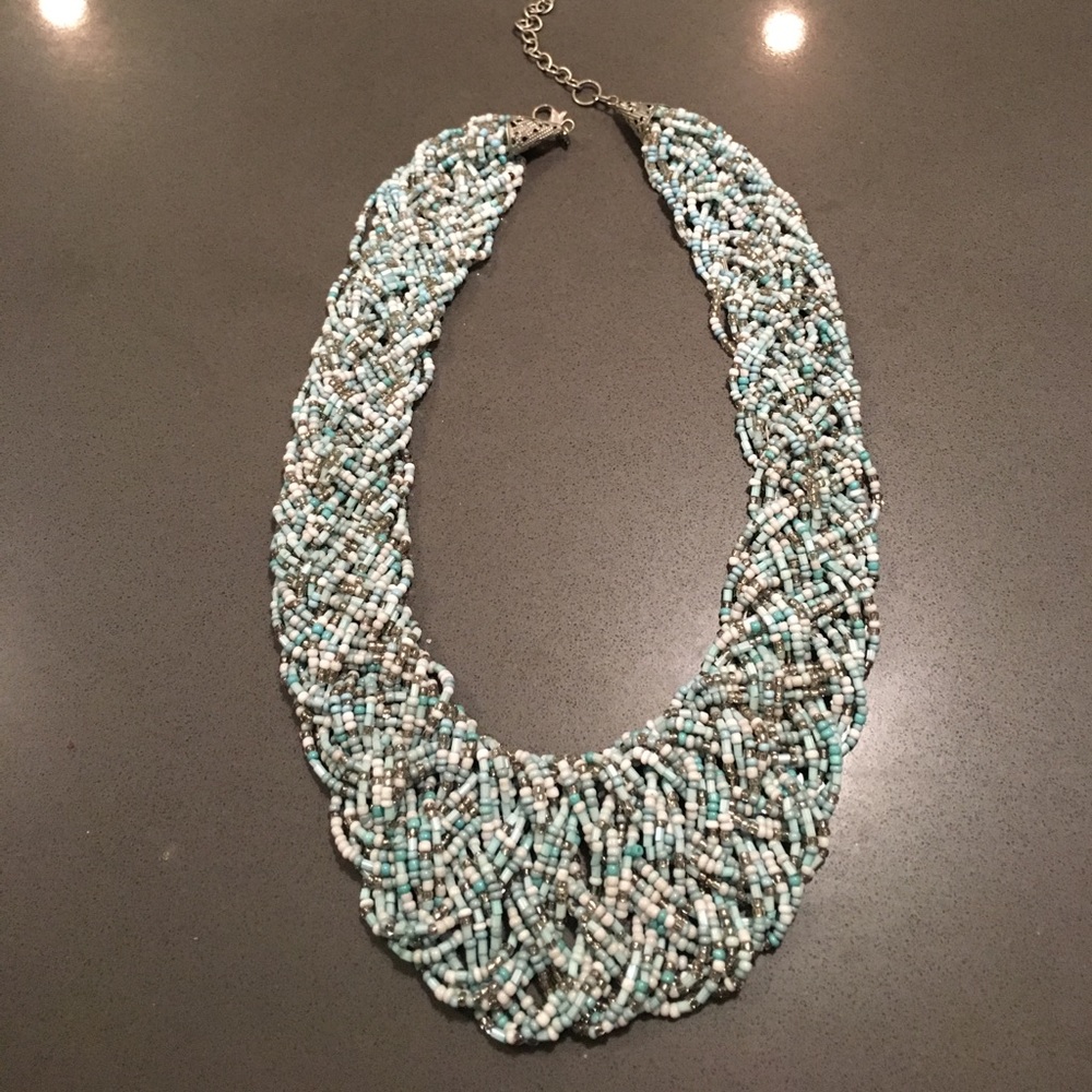 Blue beaded necklace