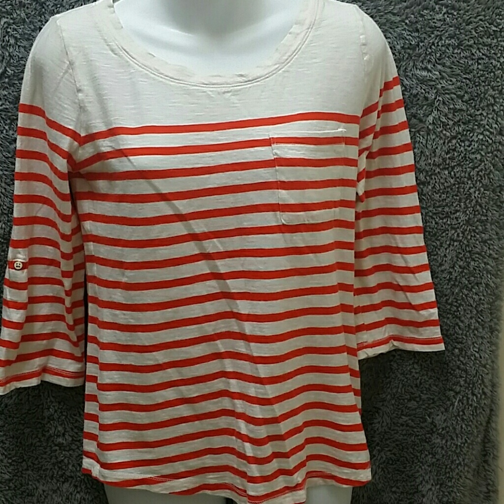 Banana Republic striped 3/4 sleeve top