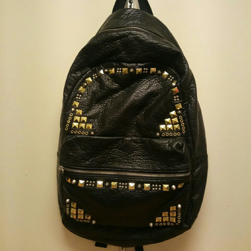 Soft Black Leather Backpack (Large)