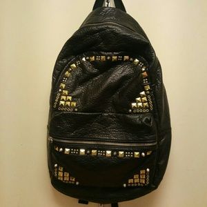 Soft Black Leather Backpack (Large)