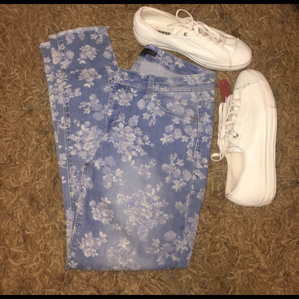 Floral skinny jeans
