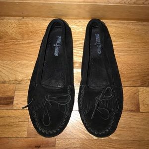 Black Minnetonka moccasins