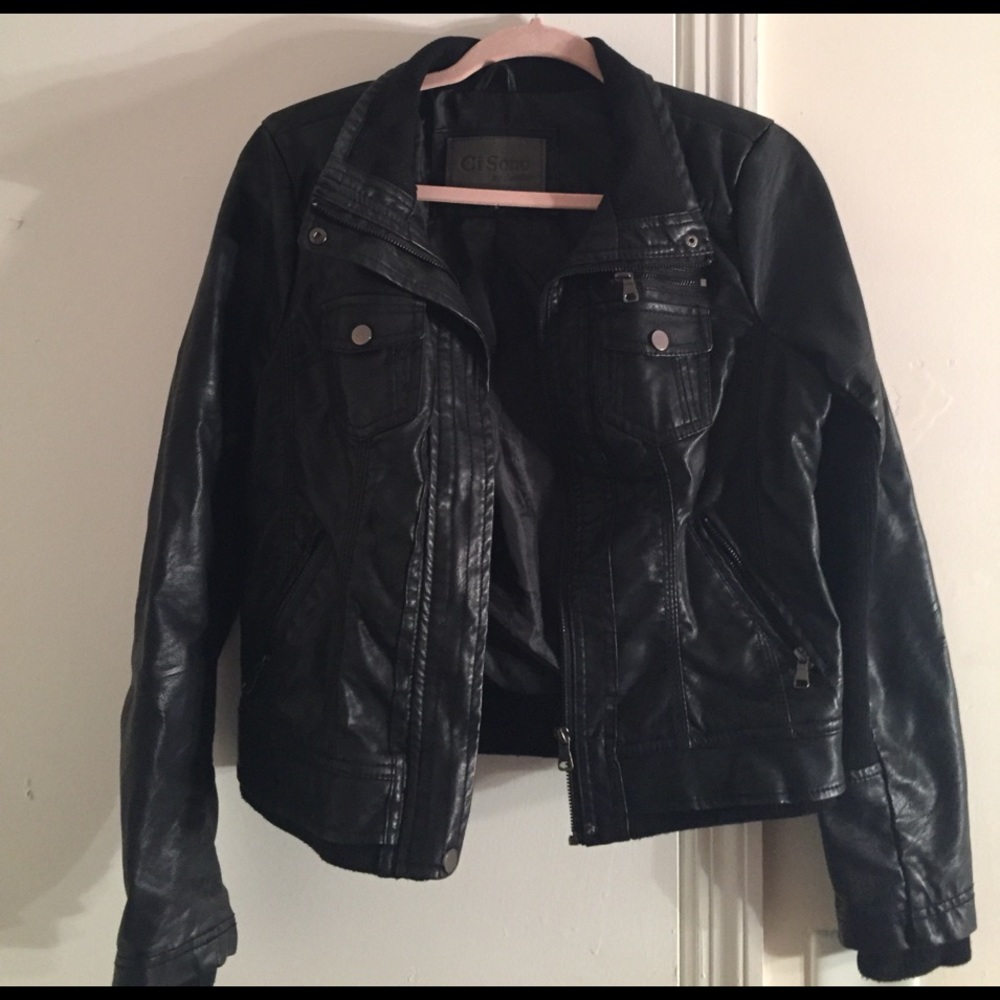 Black leather jacket