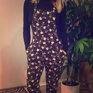 Topshop Floral Overalls