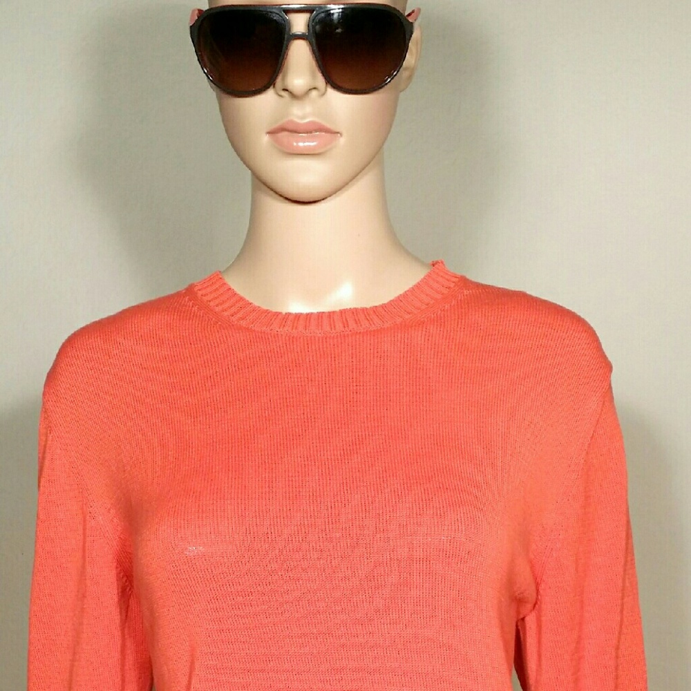 Express Womens Orange Long Sleeve Sweater
