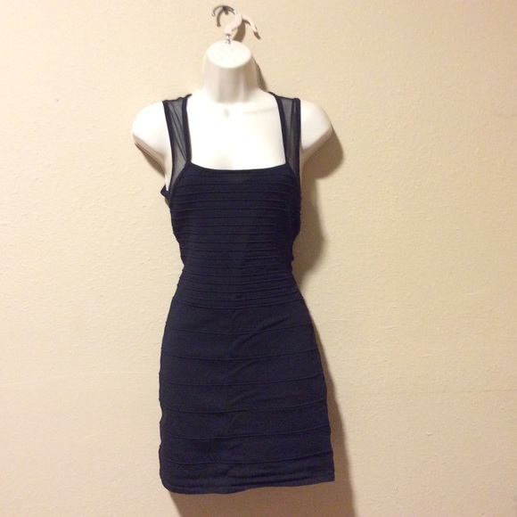 Cute Little Black Dress with Mesh Detail - Picture 1 of 3