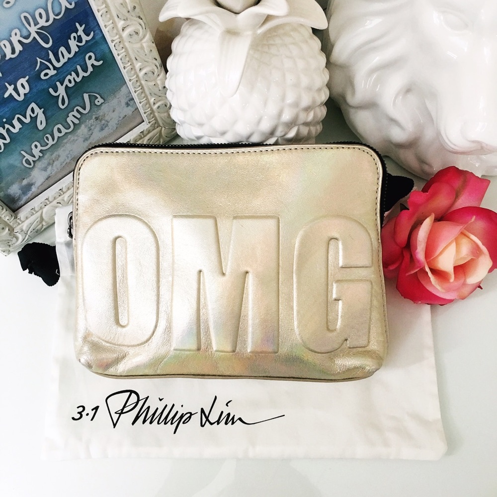 Philip Lim "OMG" Clutch in Warm Silver w/ dustbag
