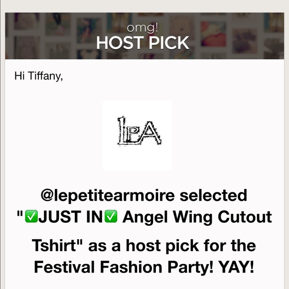 ‼️CLOSEOUT‼️ 🎉HP🎉 Angel Wing Cutout Tshirt - Picture 3 of 3