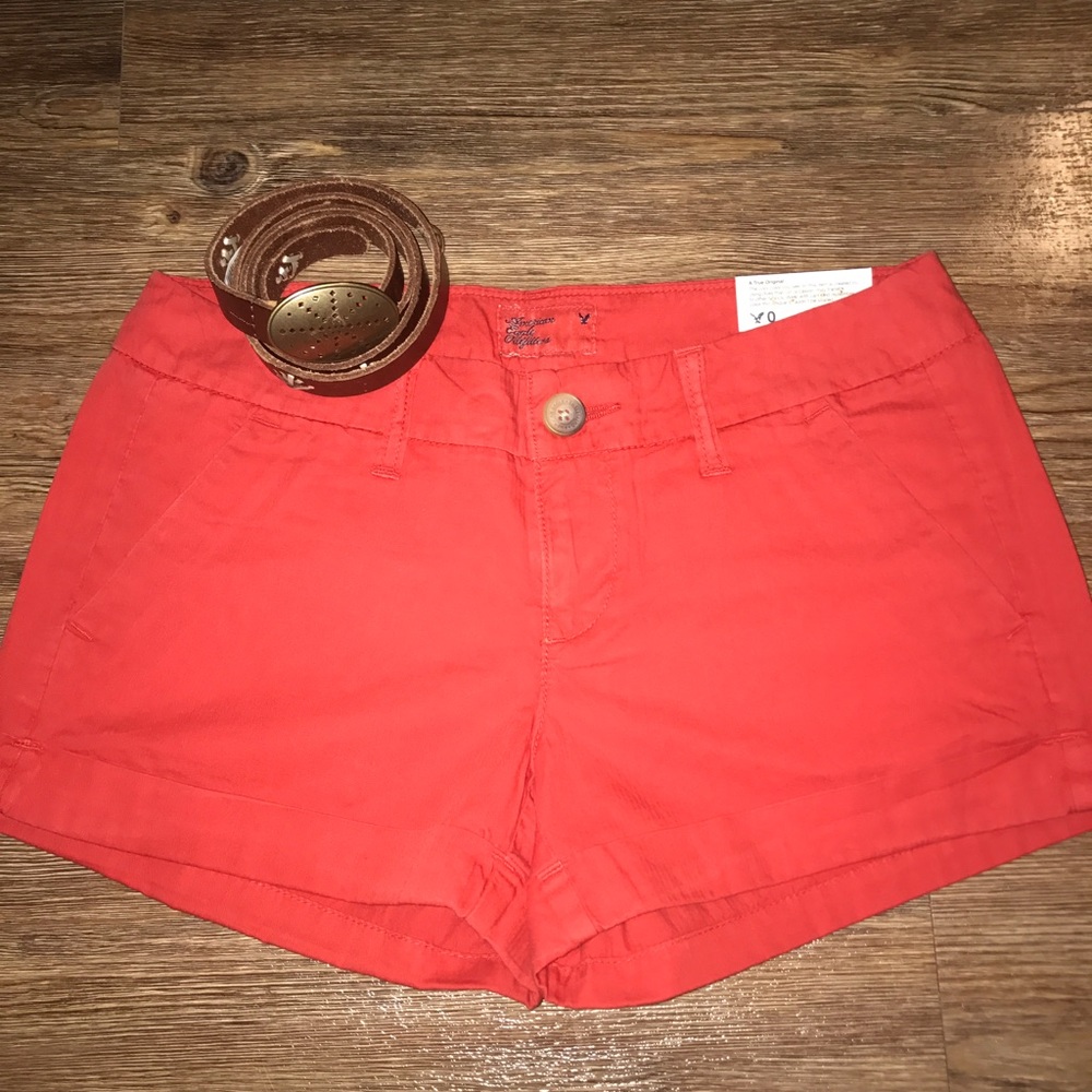 American eagle red shorts cargo