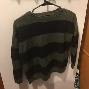 Green and black stripped sweater